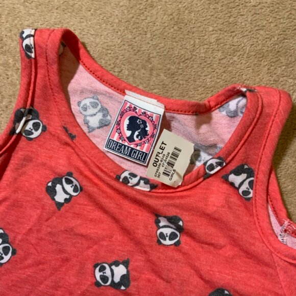 Dreamgirl Sz 7/8 Peach Cold Shoulder Hi-low Long Sleeve‎ Round Neck Panda (E) - Picture 7 of 8